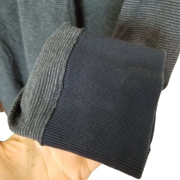 Abercrombie & Fitch Mens L Black Striped Long Slee - Picture 4 of 8